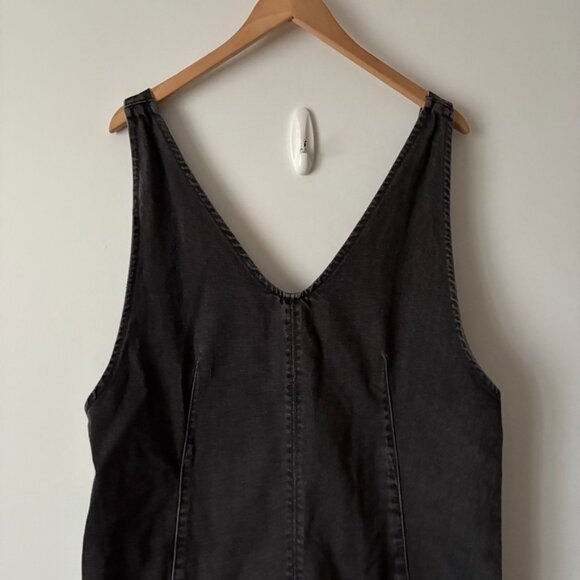 Free People We The Free High Roller Denim Jumpsuit Mineral Black Size Large - Picture 10 of 14